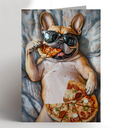 French bulldog birthday card - french,