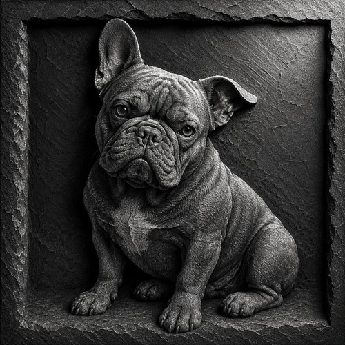 French bulldog engraved slate - bulldog,