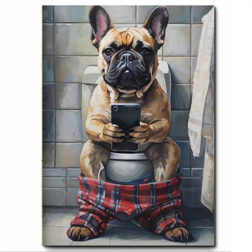 French bulldog toilet - french, funny