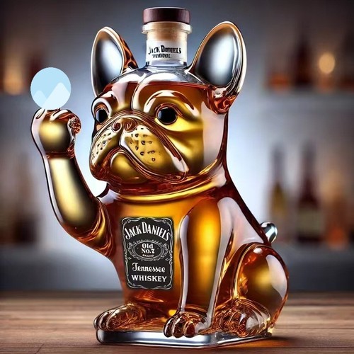 Bulldog whiskey bottle french - bulldog,