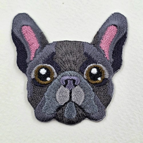 French bulldog embroidered - french,